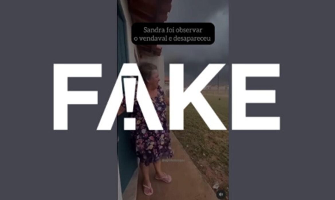 É #FAKE vídeo de mulher sendo levada por ventania; cena foi criada com inteligência artificial