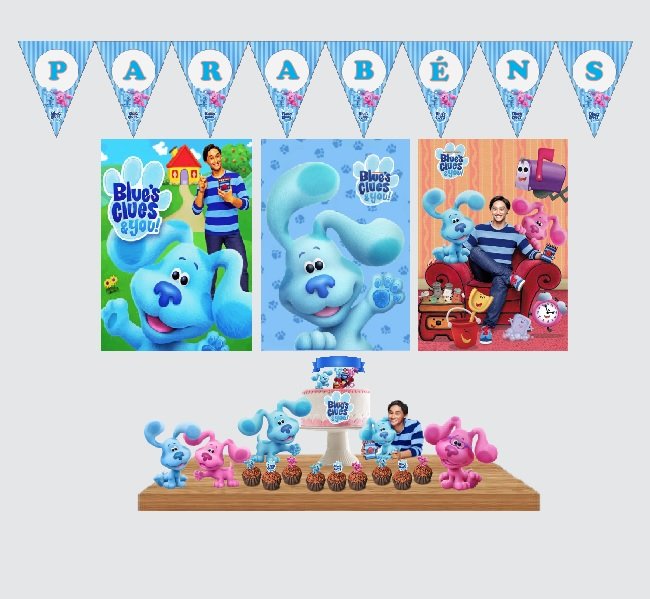 Kit Decoração de Festa Pequeno Blue´s Clues - Só Um Bolinho - Imagem 1