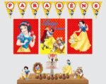 Kit Decoração de Festa Pequeno Branca de Neve - Só Um Bolinho