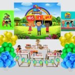 Kit Decoração de Festa 3 Palavrinhas Completo Painel Grande