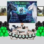 Kit Decoração de Festa Como Treinar seu Dragão - Banguela Completo Painel Grande