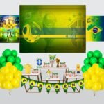 Kit Decoração de Festa Brasil - Futebol Completo Painel Grande