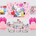 Kit Decoração de Festa BT21 Completo Painel Grande