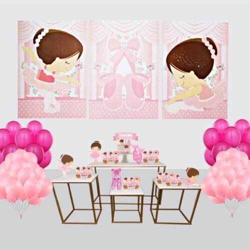 Kit Decoração de Festa Médio Bailarina Simples Pôster A3