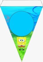 Kit Decoração de Festa Médio Bob Esponja Simples Pôster A3 - Imagem 2
