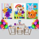 Kit Decoração de Festa Médio Bolofofo Simples Pôster A3