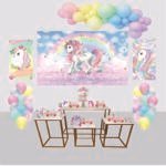 Kit Decoração de Unicórnio Completo Painel Grande