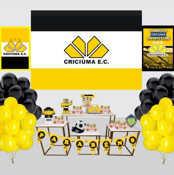 CRICIUMA decoração painel grande Kit Decoração de Criciúma Completo Painel Grande - Imagem 1