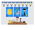 Kit Decoração de Policial Menino Completo Painel Grande