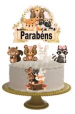 Kit Decoração de Animais do Bosque Completo Painel Grande - Imagem 2