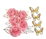 Kit Decoração de Flores e Borboletas Completo Painel Grande - Imagem 4