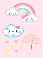 Kit Decoração de Nuvem Rosa Completo Painel Grande - Imagem 4