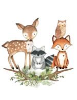 Kit Decoração de Animais do Bosque Completo Painel Grande - Imagem 4