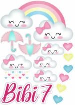 Kit Decoração de Nuvem Rosa Completo Painel Grande - Imagem 5