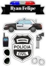 Kit Decoração de Policial Menino Completo Painel Grande - Imagem 3