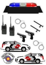Kit Decoração de Policial Menina Completo Painel Grande - Imagem 2