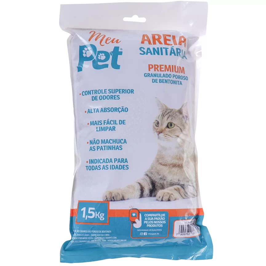 areia para gatos meu pet 1,5 kg